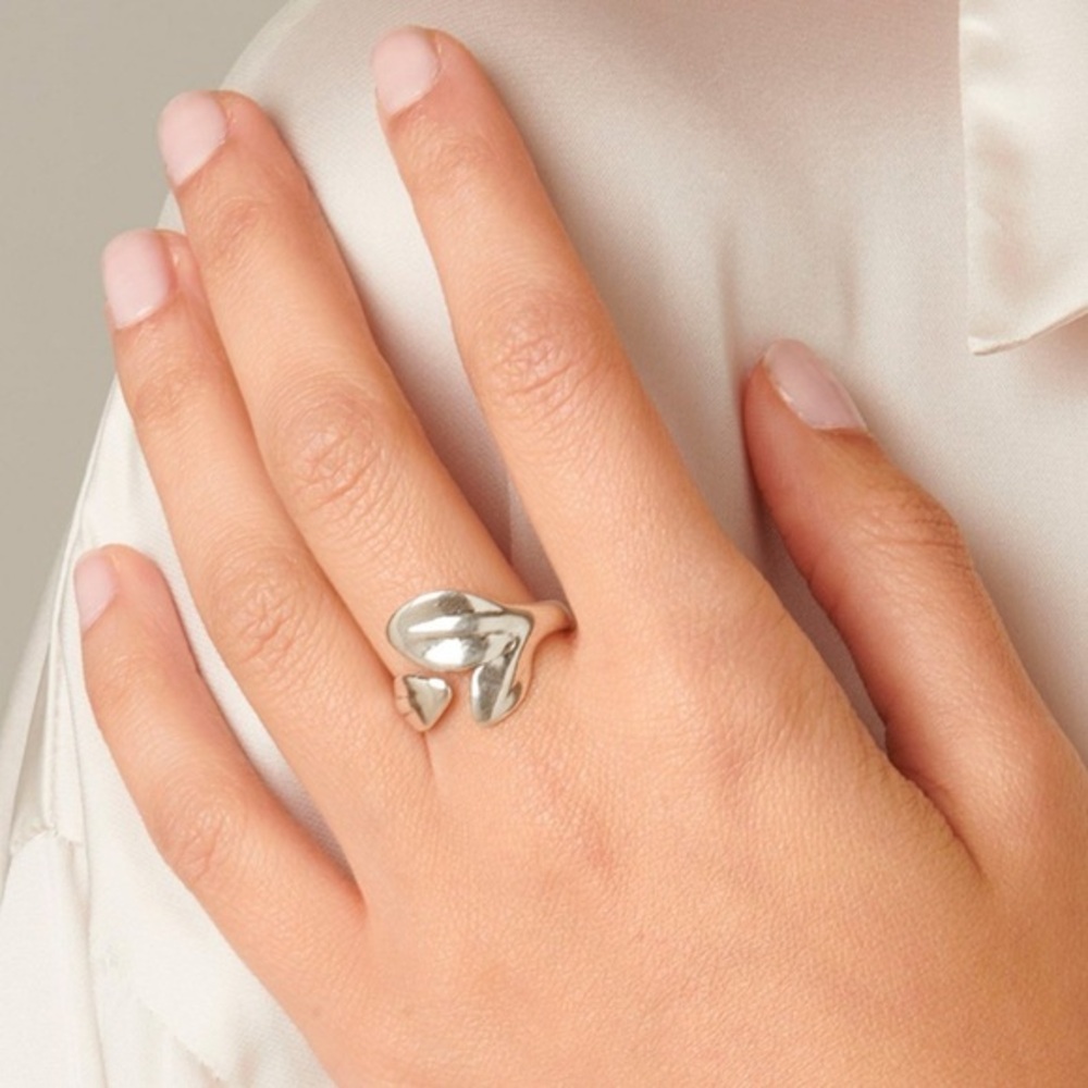 Uno de 50 Sterling silver-plated ring